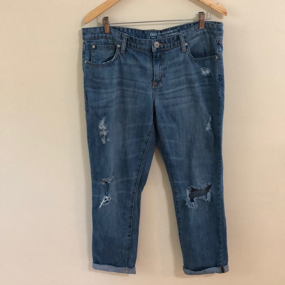 GAP Sz 14 Boyfriend Fit Damaged Jeans - Picture 3 of 10